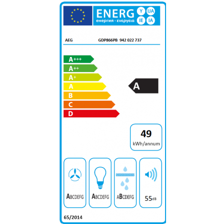 AEG SilenceTech GDP866PB Συρόμενος Απορροφητήρας 60cm Μαύρος AEG SilenceTech GDP866PB Συρόμενος Απορροφητήρας 60cm Μαύρος